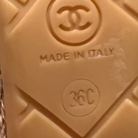 Chanel logo canvass heel wedge size 36 C - Picture 12 of 13